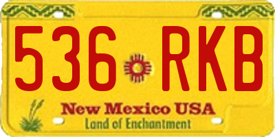 NM license plate 536RKB