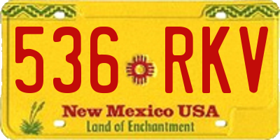 NM license plate 536RKV