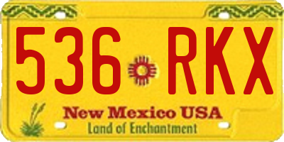 NM license plate 536RKX
