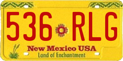 NM license plate 536RLG