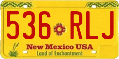 NM license plate 536RLJ