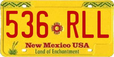 NM license plate 536RLL