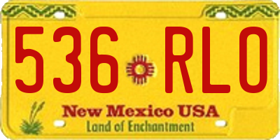 NM license plate 536RLO