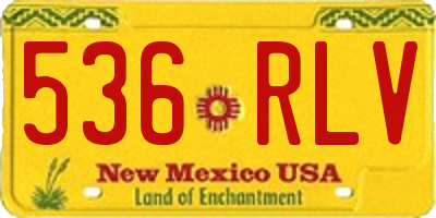 NM license plate 536RLV