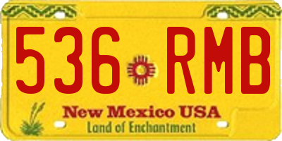NM license plate 536RMB