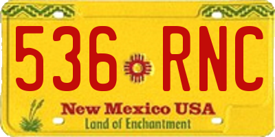 NM license plate 536RNC