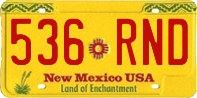 NM license plate 536RND
