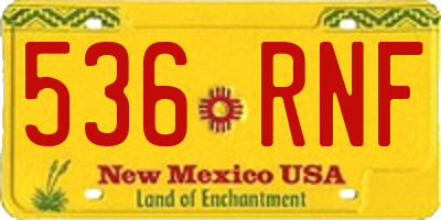 NM license plate 536RNF
