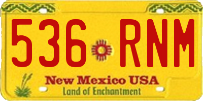 NM license plate 536RNM
