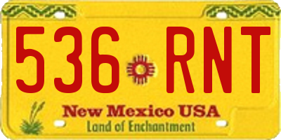 NM license plate 536RNT