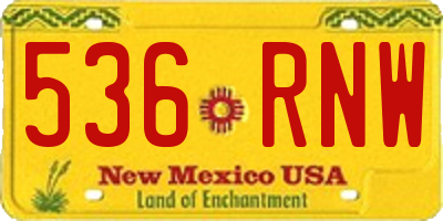 NM license plate 536RNW