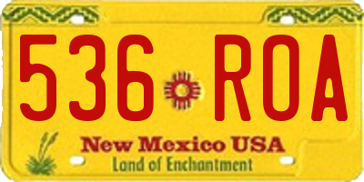 NM license plate 536ROA