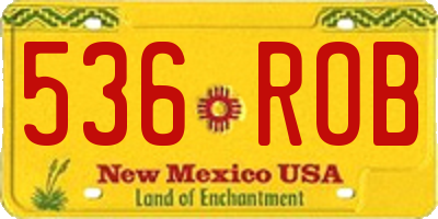 NM license plate 536ROB
