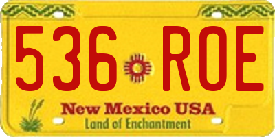 NM license plate 536ROE