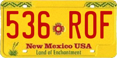 NM license plate 536ROF