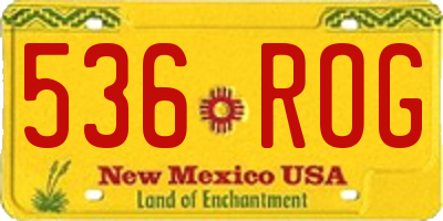 NM license plate 536ROG