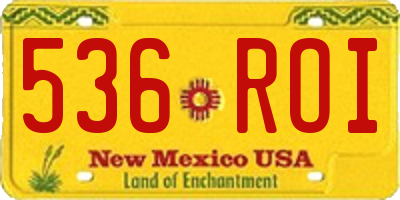 NM license plate 536ROI
