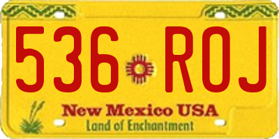 NM license plate 536ROJ