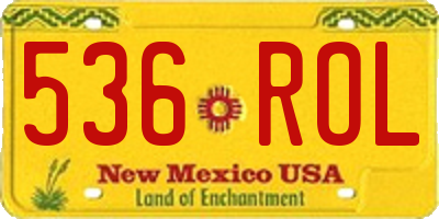 NM license plate 536ROL