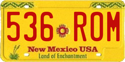 NM license plate 536ROM