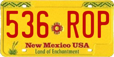 NM license plate 536ROP