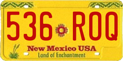 NM license plate 536ROQ