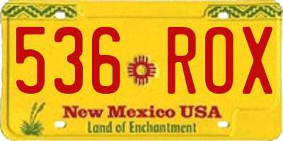 NM license plate 536ROX
