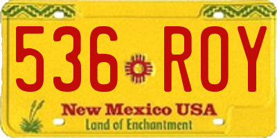 NM license plate 536ROY