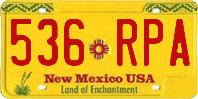 NM license plate 536RPA