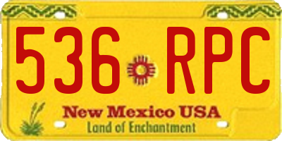 NM license plate 536RPC