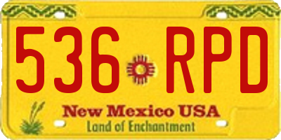 NM license plate 536RPD