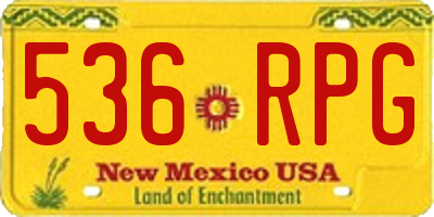 NM license plate 536RPG