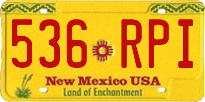NM license plate 536RPI