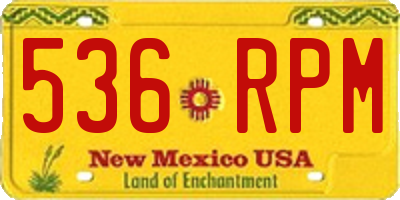 NM license plate 536RPM