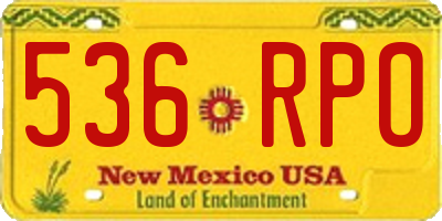 NM license plate 536RPO