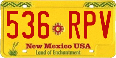 NM license plate 536RPV