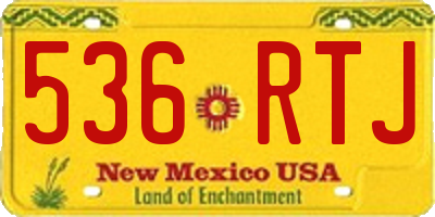 NM license plate 536RTJ