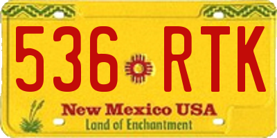 NM license plate 536RTK