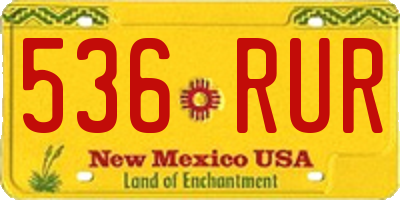 NM license plate 536RUR