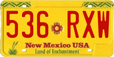 NM license plate 536RXW