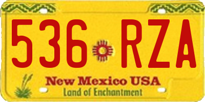 NM license plate 536RZA