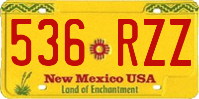 NM license plate 536RZZ