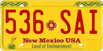 NM license plate 536SAI
