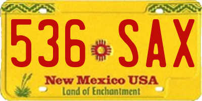 NM license plate 536SAX