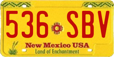 NM license plate 536SBV
