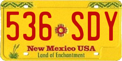 NM license plate 536SDY