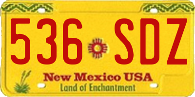 NM license plate 536SDZ