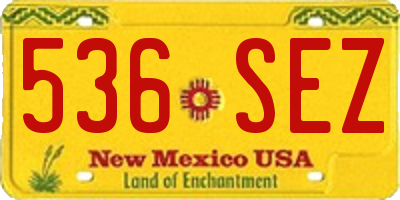 NM license plate 536SEZ