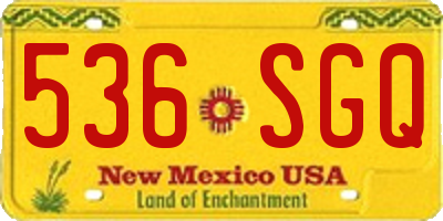 NM license plate 536SGQ