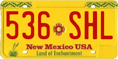 NM license plate 536SHL